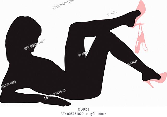 Sensual woman lying on her back