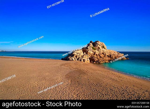 Playa Illot del Torn Hospitalet del Infant beach in Costa dorada of Tarragona Catalonia L'ametlla