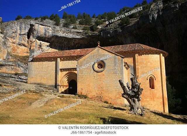 Hermitage of San Bartolomé de Ucero, tardorrománico XIII century  Natural Park Lobos river canyon  Soria