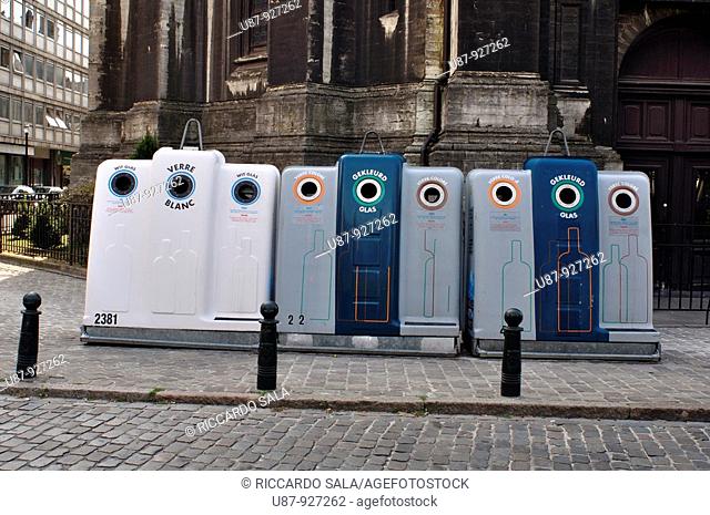 Belgium, Brussels, Glass Recycling