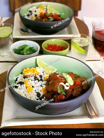 Beef goulash with rice