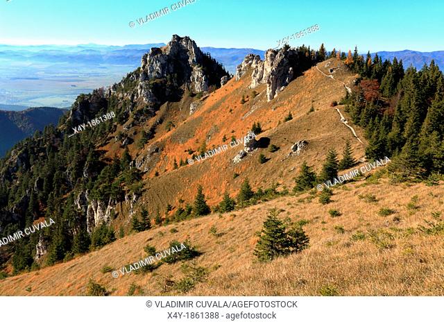 The limestone cliffs at the summit of Ostra, NP Velka Fatra, Slovakia