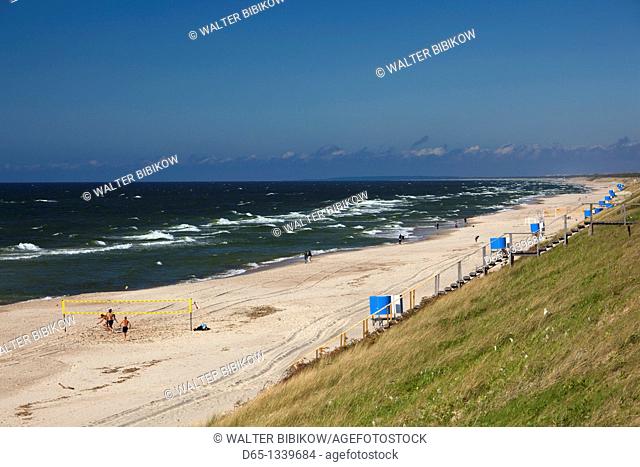 Lithuania, Western Lithuania, Curonian Spit, Nida, elevated view of Baltic Sea beach