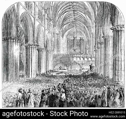 Exeter Cathedral - Anniversary of the Societies for Promoting Christian Knowledge.., 1850. Creator: Unknown
