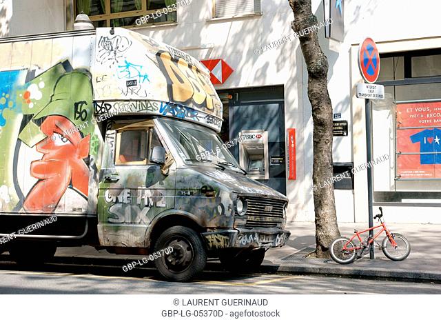 Truck, City, Bolougne-Billancourt, Hauts-de-Seine (92), Ile de France, France