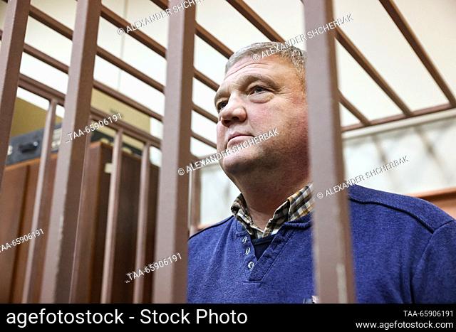 RUSSIA, MOSCOW - DECEMBER 19, 2023: The head of the Samara Region branch of the Russian Emergencies Ministry, Gen Maj Oleg Boiko appears at a hearing at...