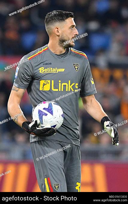 The Lecce player Wladimiro Falcone during the match Roma v Lecce at the Stadio Olimpico. Rome (Italy), October 09th, 2022