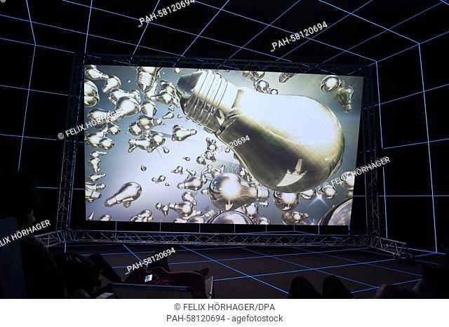 The piece 'Factory in the Sun, 2015' by artist Hito Steyerl can be seen in the German pavilion at the Biennale in Venice, Italy, 06 May 2015