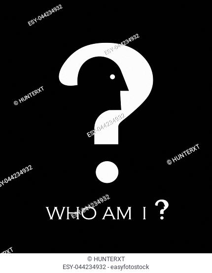 who am I. head and question mark