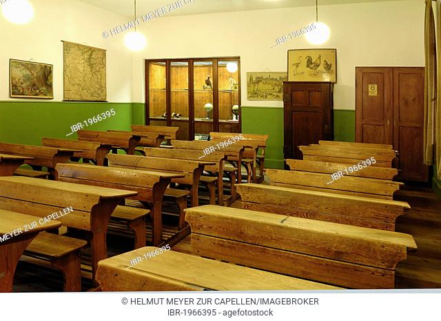 Classroom from 1910, Museum for Industrial Culture, Aeussere Sulzbacher Strasse 60-62, Nuremberg, Middle Franconia, Bavaria, Germany, Europe