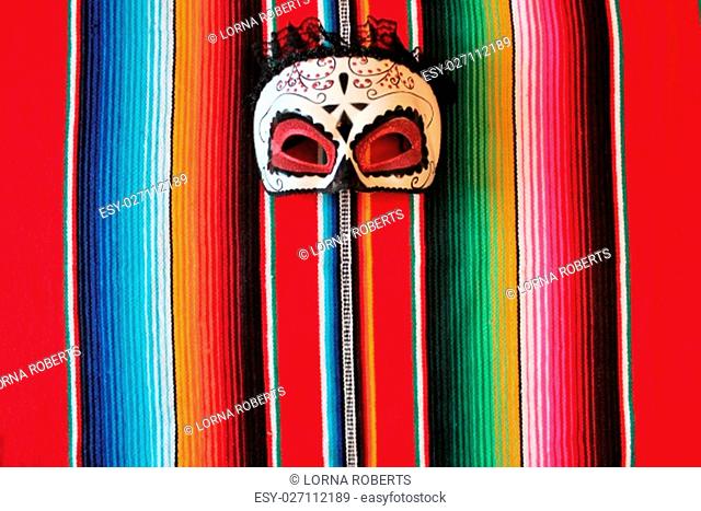Mexico poncho serape traditional cinco de mayo rug poncho fiesta background with stripes copy space