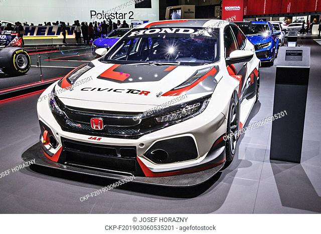 Honda Civic TCR was presented during the 2019 Geneva International Motor Show on Tuesday, March 5th, 2019. (CTK Photo/Josef Horazny)