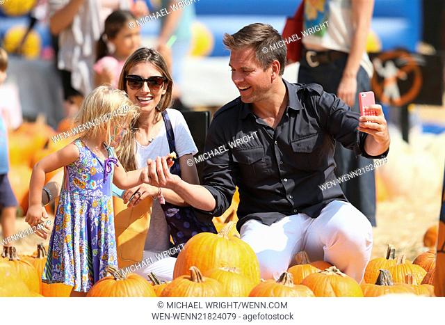 Michael Weatherly and wife Bojana Jankovic seen taking their daughter Olivia Weatherly to Mr. Bones Pumpkin Patch Featuring: Michael Weatherly, Bojana Jankovic