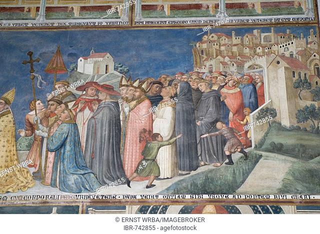Frescoes, Capella di San Brizio, interior of Orvieto Cathedral, Orvieto, Umbria, Italy, Europe