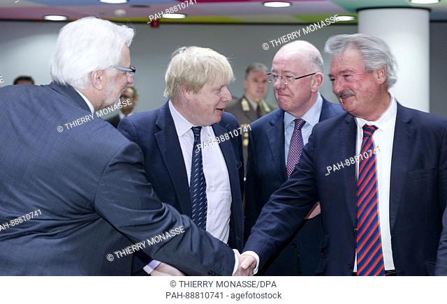 March 6, 2017 - Brussels, Belgium: From Left: Polish Minister of Foreign Affairs Witold Waszczykowski is talking with the British Secretary of State for Foreign...