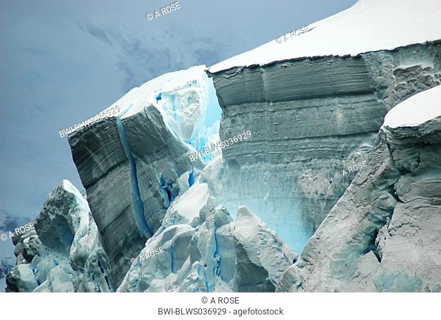 Ice shelf edge with cravasses, Antarctica, Adelaide Island