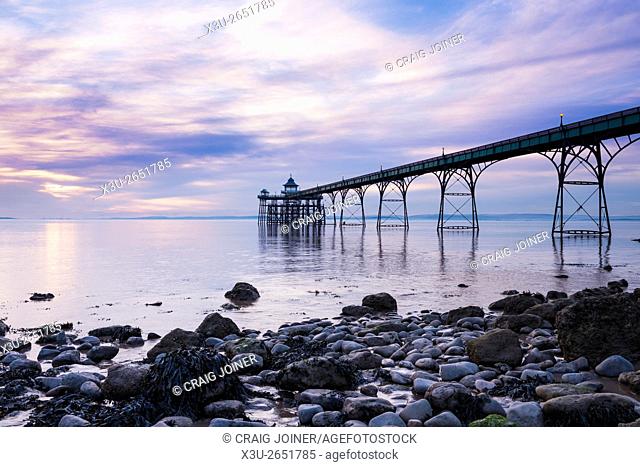 The Victorian pier at Clevedon in the Bristol Channel, North Somerset, England
