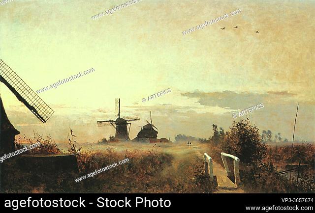 Tholen Willem Bastiaan - Molens Te Giethoorn - Dutch School - 19th Century