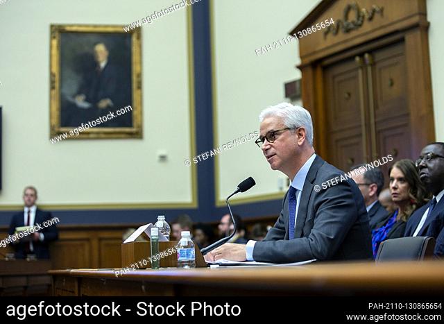Charles W. Scharf, Chief Executive Officer (CEO) and President of Wells Fargo & Company, testifies before the U.S. House Committee on Financial Services at the...