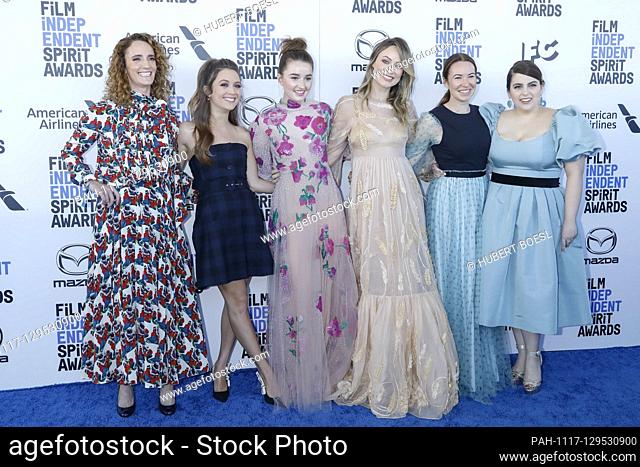 Jessica Elbaum, Billie Lourd, Kaitlyn Dever, Olivia Wilde, Beanie Feldstein, Katie Silberman attend the Film Independent Spirit Awards in Santa Monica