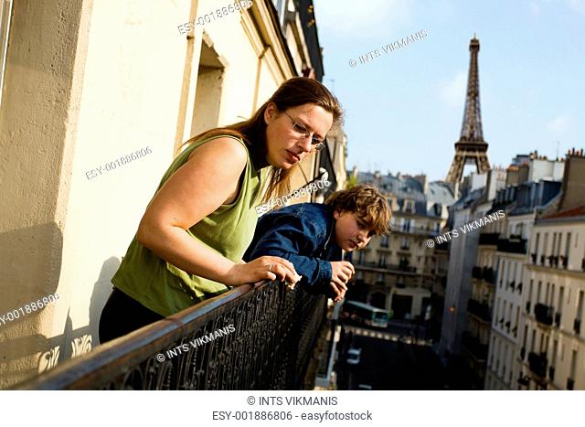 Family on balcony