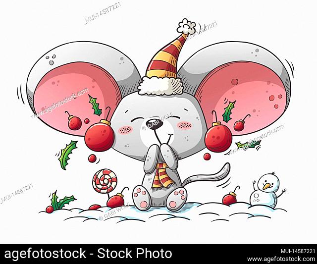 Cute christmas mouse