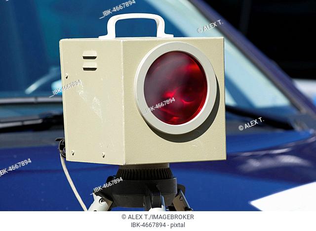 Speed camera, flashing light system of a mobile speed measurement system, Hesse, Germany