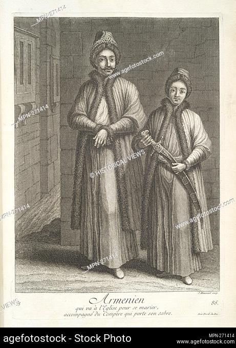 Armenian who goes to church to get married, accompanied by the friend who carries his saber. Vanmour, Jean-Baptiste, 1671-1737 (Artist) Haussard