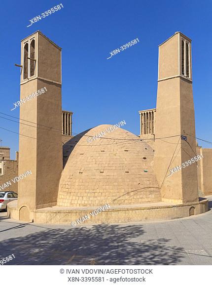 Windcatcher, windtower, badgir, ab anbar, water reservoir, Yazd, Yazd Province, Iran