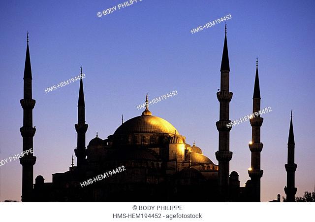Turkey, Istanbul, Sultanahmet district, listed as World Heritage by UNESCO, Sultan Ahmet Camii Bleu Mosque