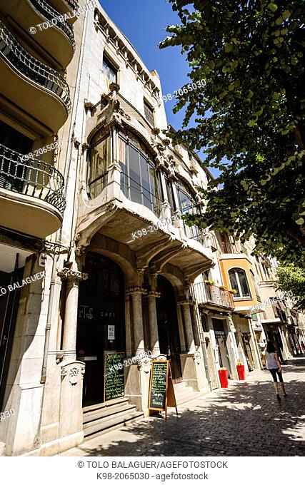 Art nouveau building. Rambla de la Llibertat, Girona, Catalunya, Spain