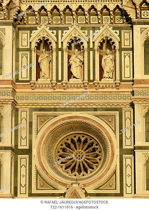 Florence Italy  Rosette of the Cathedral of Santa Maria del Fiore in Florence's historic center