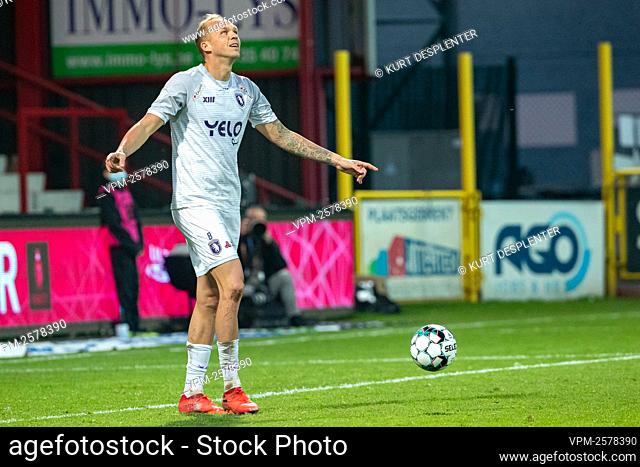 Beerschot's Raphael Holzhauser celebrates after scoring during a soccer match between KV Kortrijk and Beerschot VA, Saturday 07 November 2020 in Kortrijk