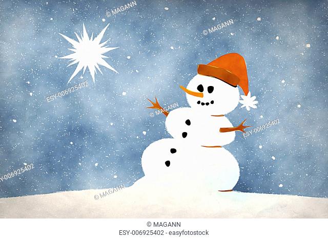 An image of a beautiful snowman card