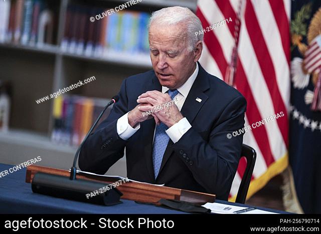 President Joe Biden hosts a meeting with business leaders and CEOs on the COVID-19 response on September 15, 2021 in the Eisenhower Executive Office Building in...