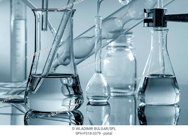 Laboratory glassware, close up