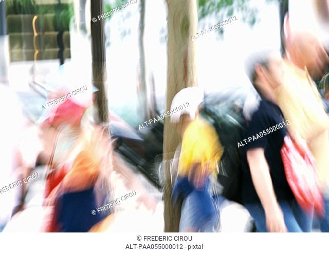 People in street, blurred