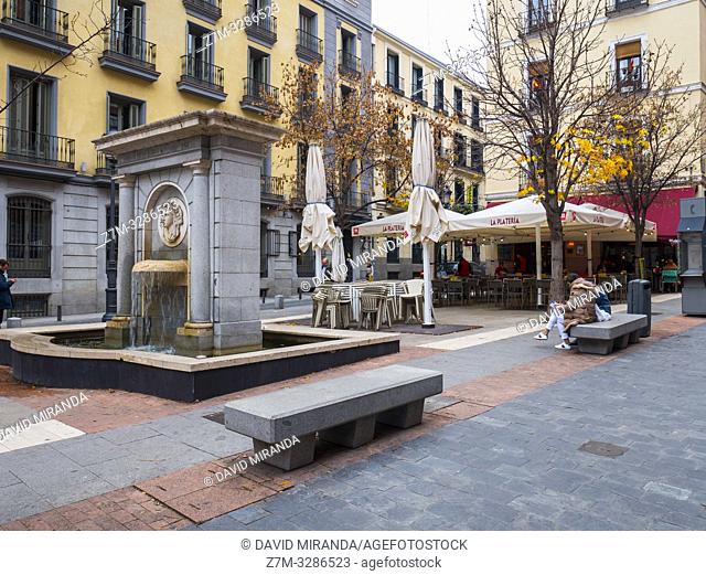 Plaza de la Platería de Martínez (barrio de las Letras). Madrid. España
