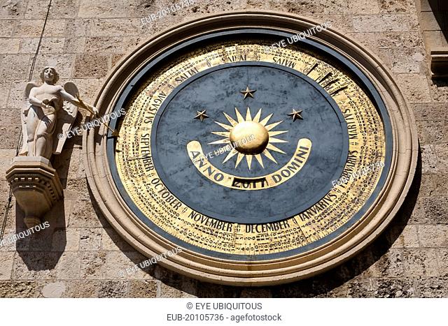 Messina Cathedral Astronomical clock on clock tower