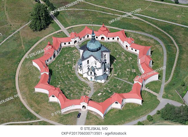 The Pilgrimage Church of St. John of Nepomuk at Zelena Hora near Zdar nad Sazavou, Czech Republic, June 2, 2017. The building