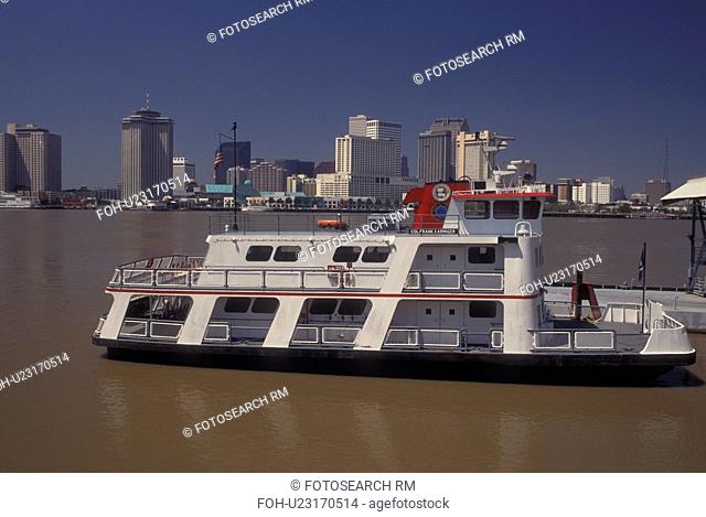 New Orleans, LA, Louisiana, Mississippi River, skyline, Canal Street Ferry