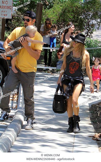 Fergie and Josh Duhamel spotted at a park in Brentwood with their son Axl Duhamel Featuring: Fergie, Axl Duhamel, Josh Duhamel Where: Los Angeles, California