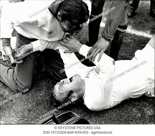 May 06, 1972 - Leeds United Win The F.A. Cup For the First Time When they Defeat Arsenal 1-0 At Wembley: Photo Shows The moment of agony for Mick Jones