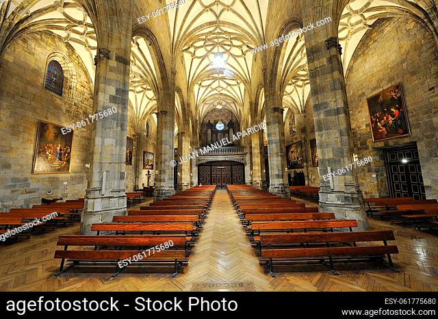Inside the Basilica of Begoña in Bilbao, Basque Country