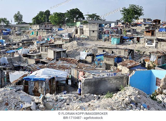 The slums of Fort National, the district was largely destroyed by the earthquake in January 2010, Port-au-Prince, Haiti, Caribbean, Central America