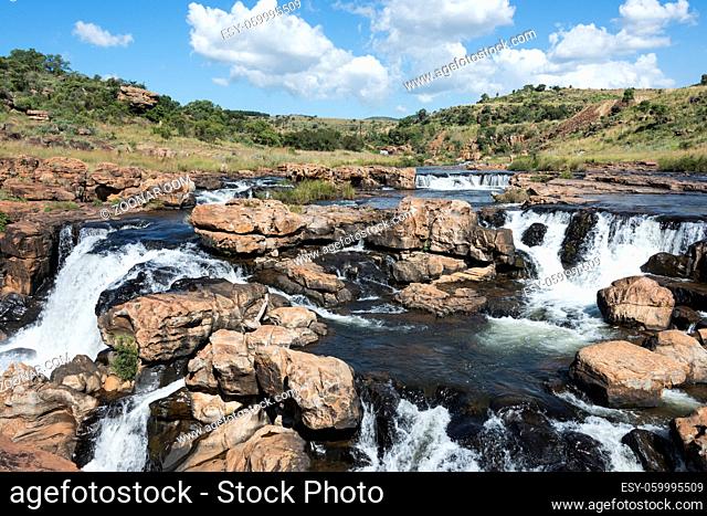 river at the bourkes potholes in south africa near the panoramaroute with big canyon and waterfalls