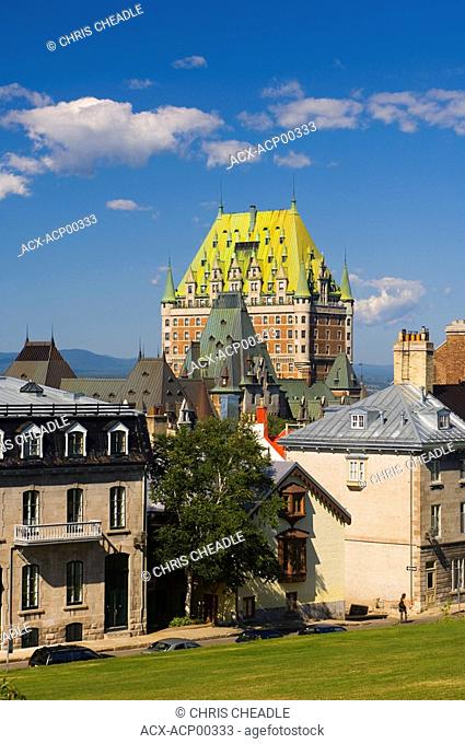 Chateau Frontenac Hotel and other building along avenue St, Denise, Quebec City, Quebec, Canada