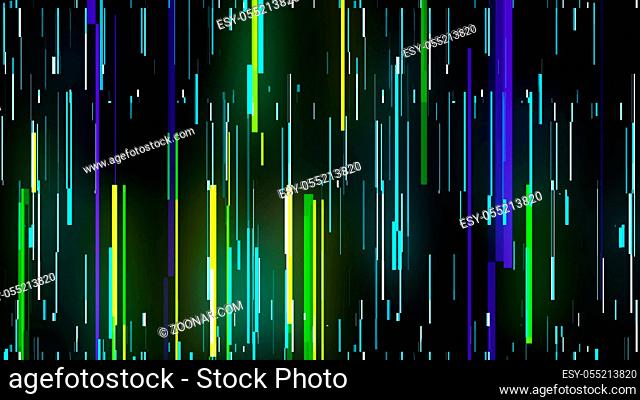 Bright neon lines loop, modern neon technology, immitation of movement on night road, 3d render, computer generated backdrop