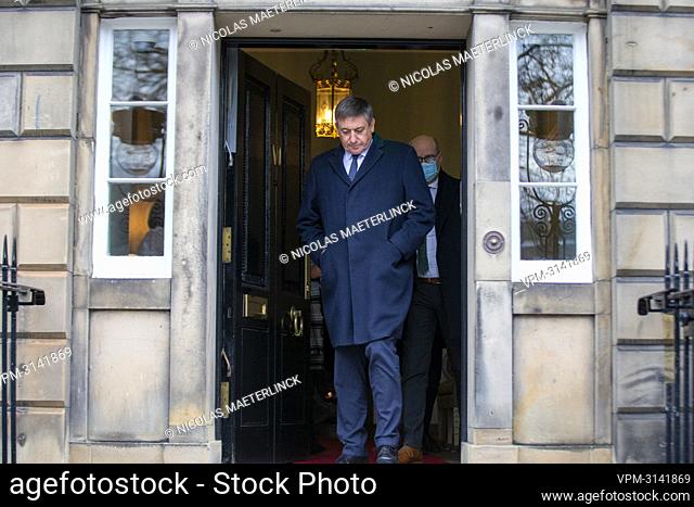 Flemish Minister President Jan Jambon leaves after, a meeting with and First Minister of Scotland Nicola Sturgeon a diplomatic meeting in Edinburgh