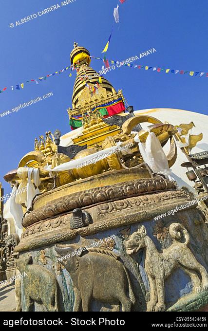 Swayambhunath Stupa, Swayambhunath Temple, Monkey Temple, UNESCO World Heritage Siite, Kathmandu, Nepal, Asia